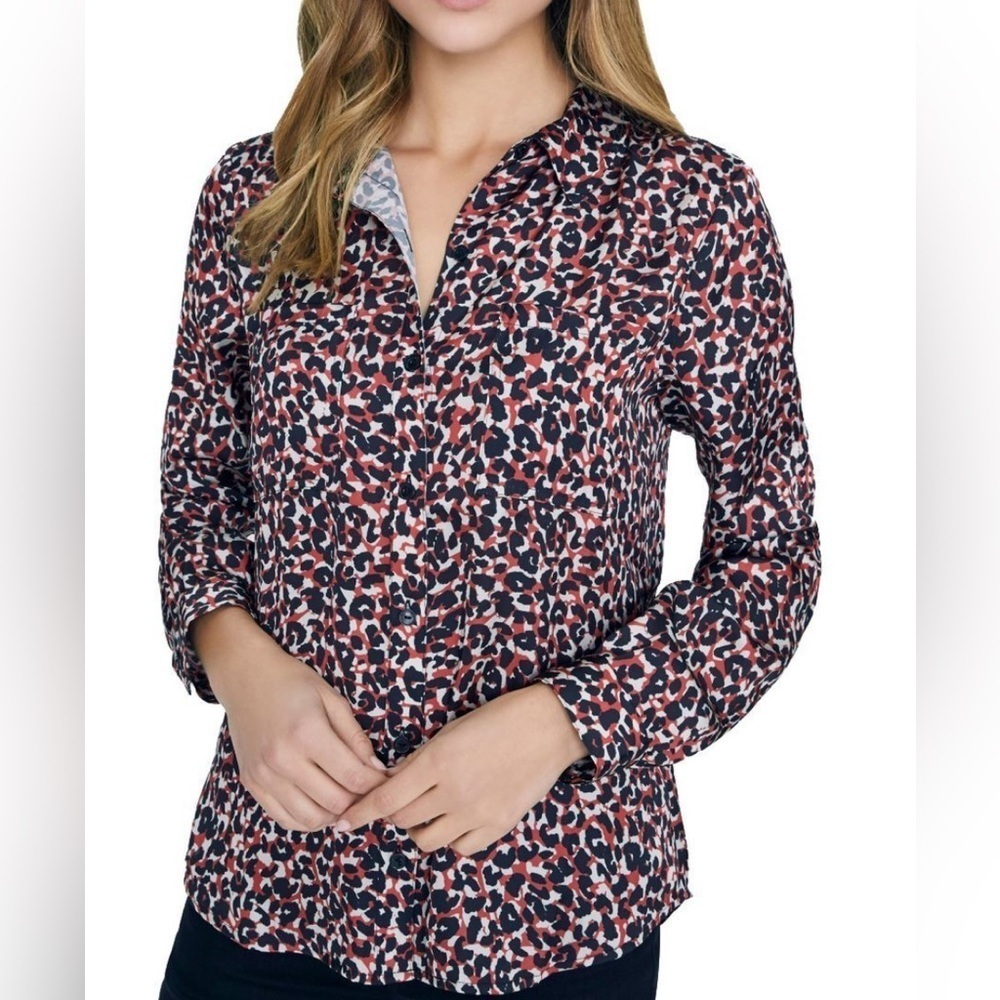 SANCTUARY Monday to Sunday Animal Print Button-Up Shirt  Women Small NEW. 204